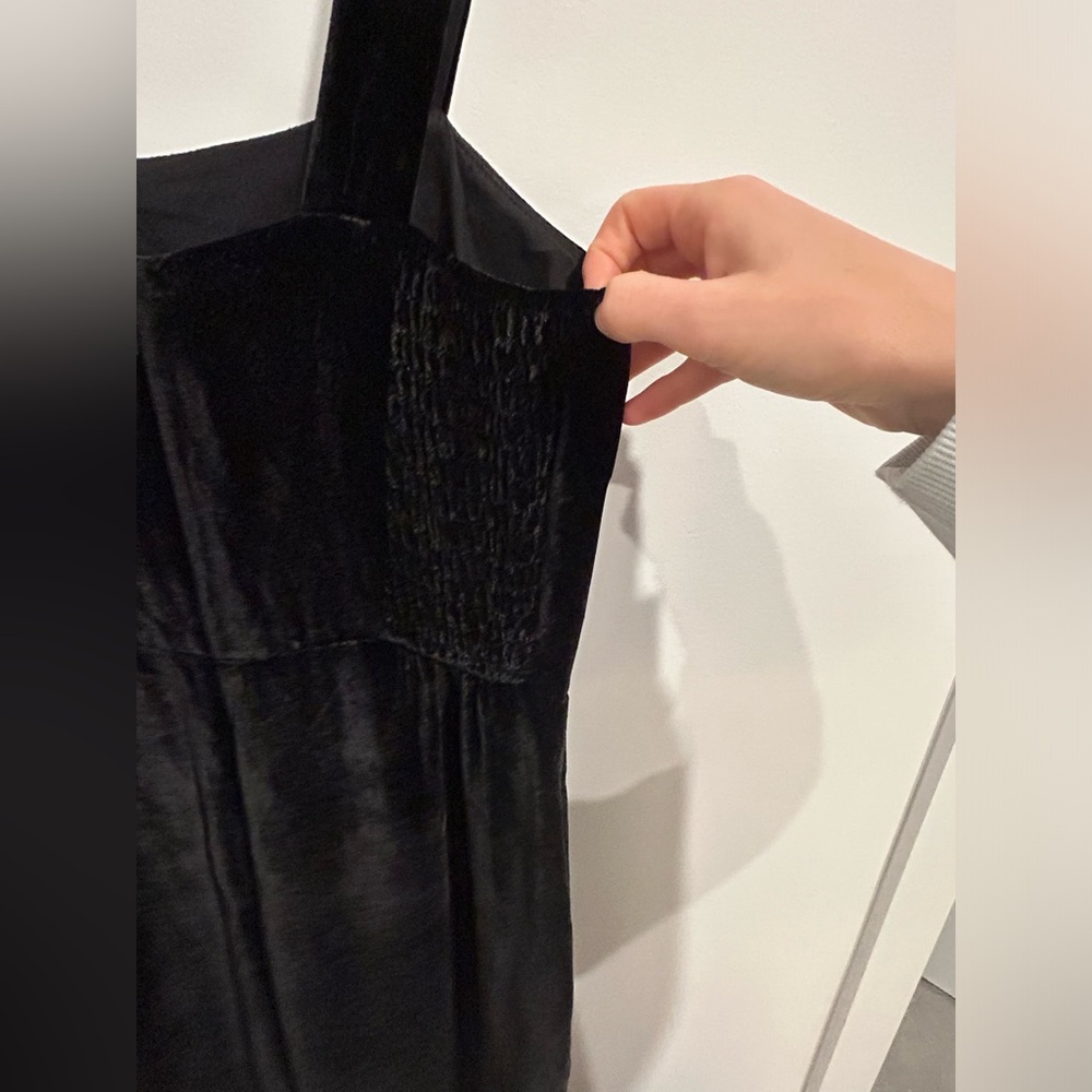 MADEWELL Crushed Velvet Black Jumpsuit, Size 00 - Picture 9 of 13